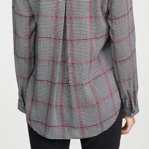 L'AGENCE Nina Long Sleeve Blouse in Autumn Pfeiffer Plaid - Picture 4 of 7